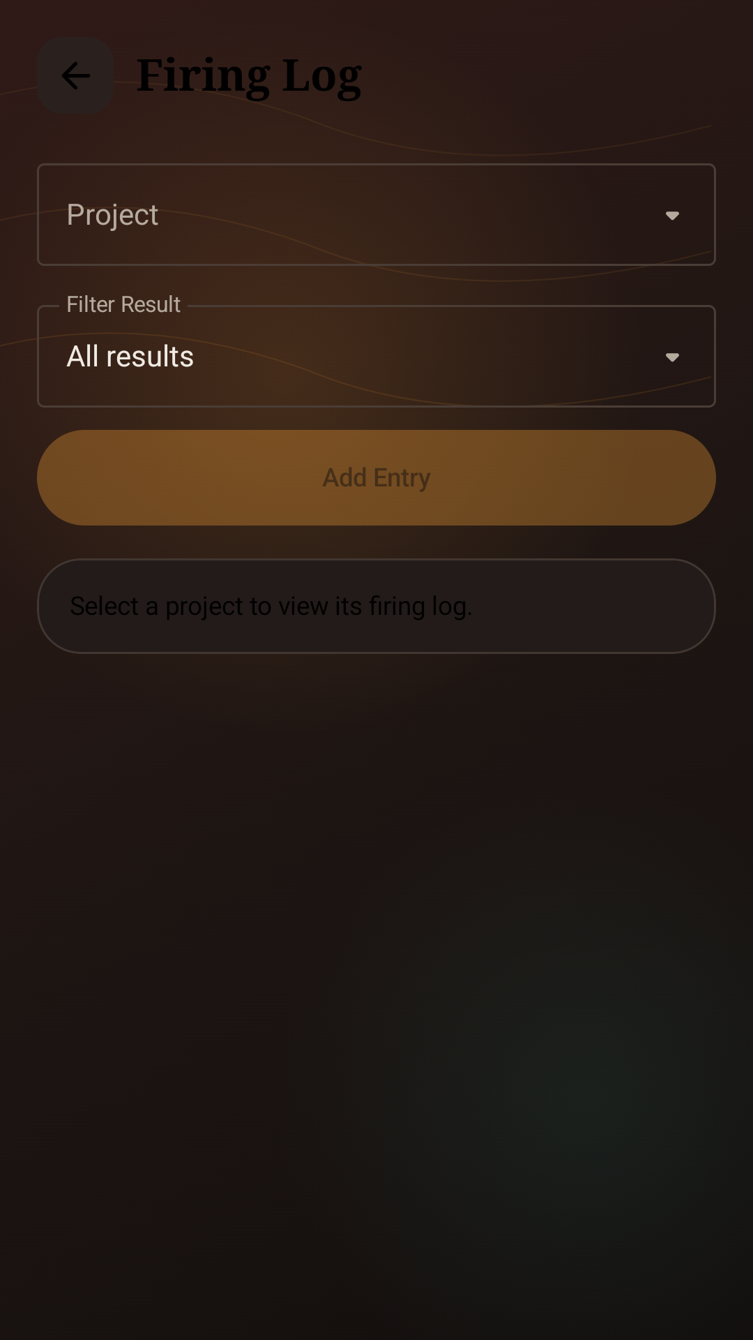 Firing log screen